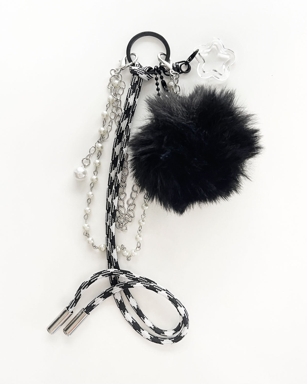 Y2K Fuzzy Pom-Pom Keychain