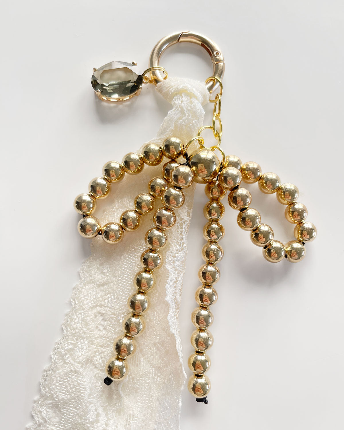 Y2K Metal Beads Keychain (Gold)